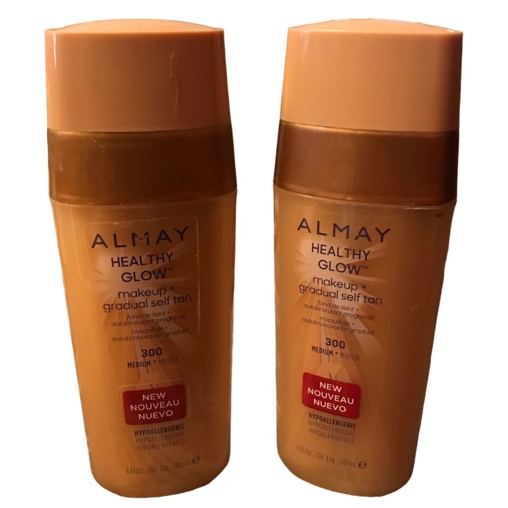 Almay Gradual Self Tan Medium 300 Healthy Glow Makeup SPF 20 Lot of 2
